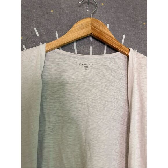 Garnet Hill Gray Silk Blend Cardigan - Picture 2 of 4